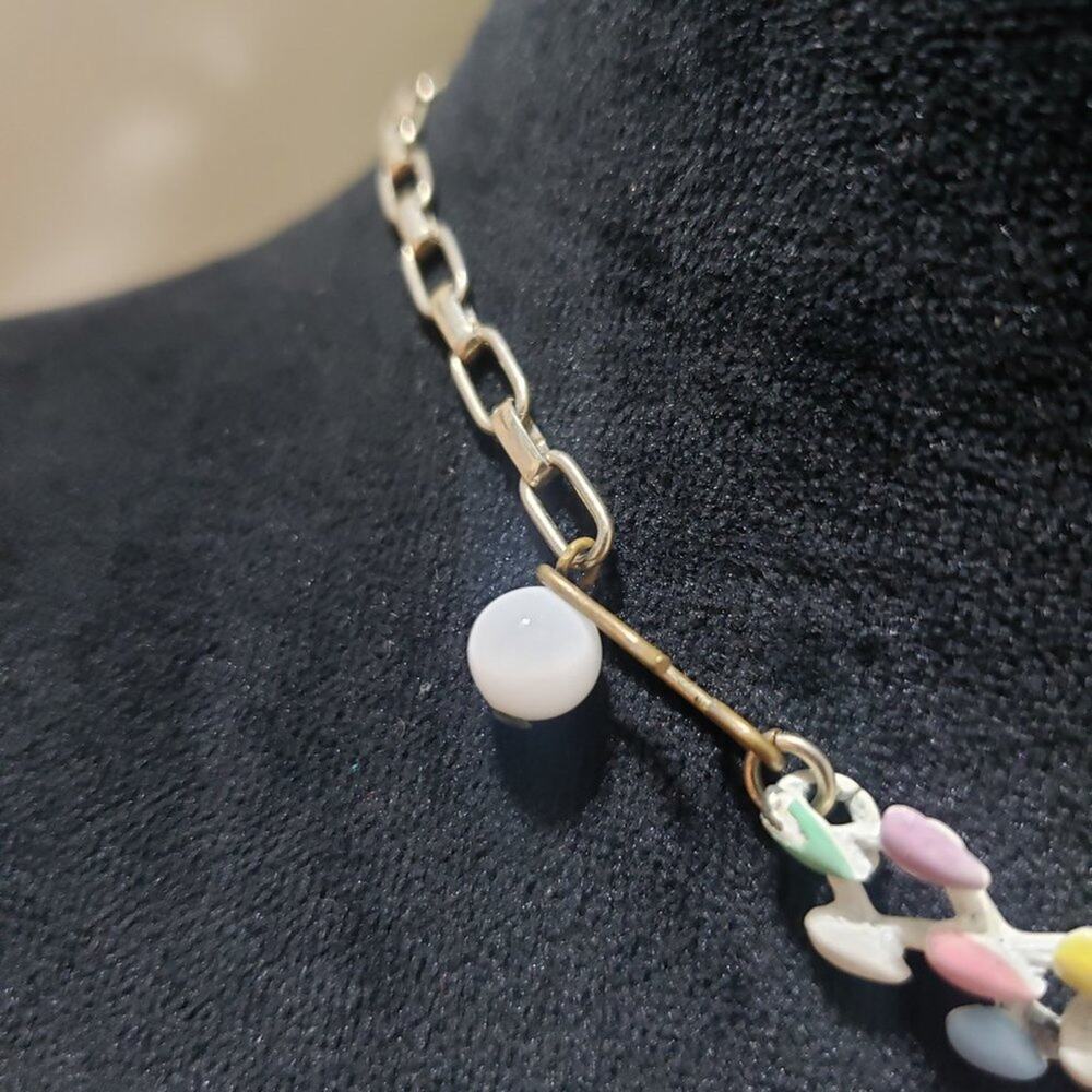 Women Fashion Charming Multicolor Linked Choker Necklace with Hook & Eye - Picture 6 of 6